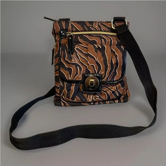 Franco Sarto Multi Color Striped Crossbody Bag Zipper Travel Pockets Purse - Picture 1 of 11